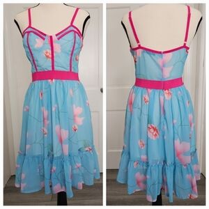 Chic Me Floral Ruffle Corset Bustier Dress Size M